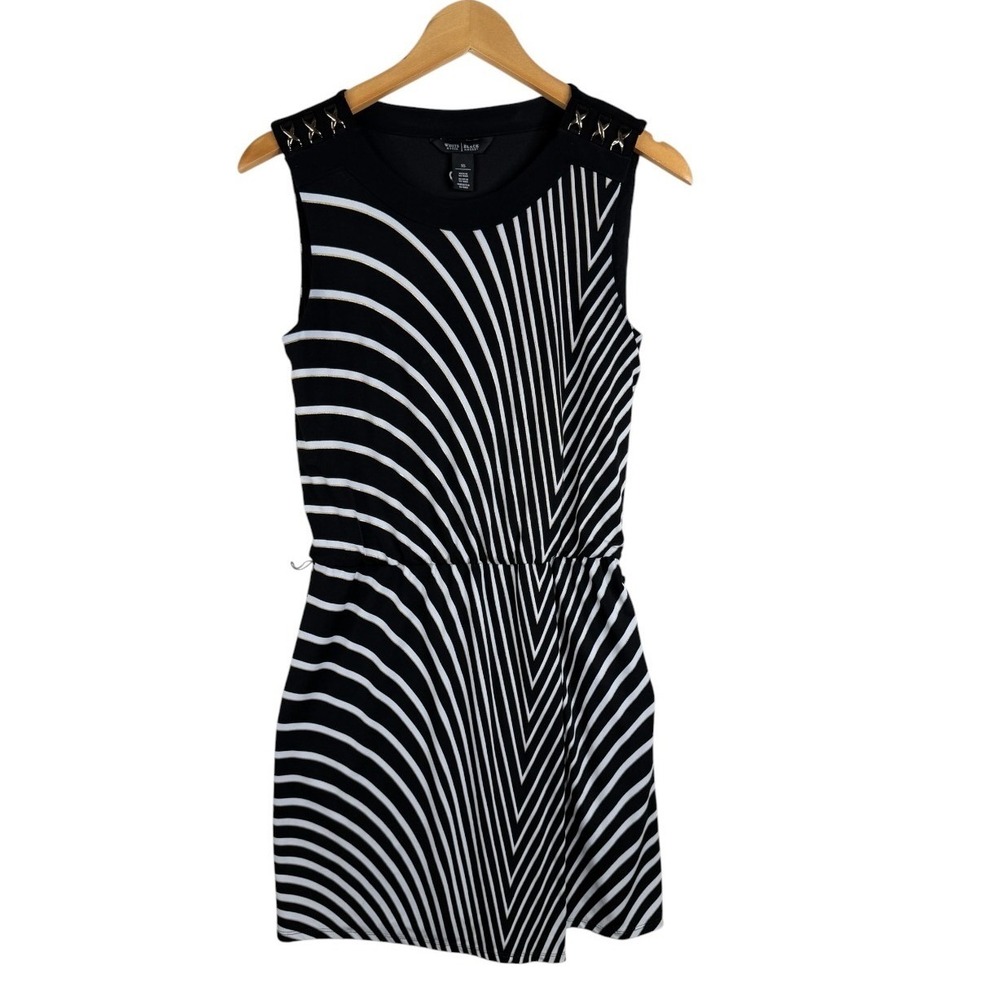 White House Black Market Ombre Striped Tie Belt Blouson Dress Size XS Gold